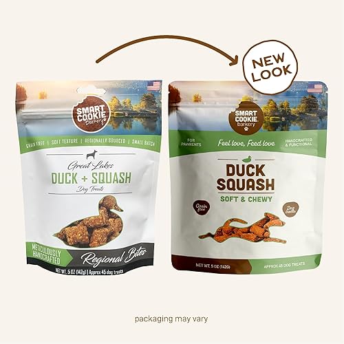 Miniatura 9 de Smart Cookie Golosinas para Perros Completamente Naturales y Blandas - Pato y Calabaza - Golosinas de Entrenamiento para Perros con Alergias o