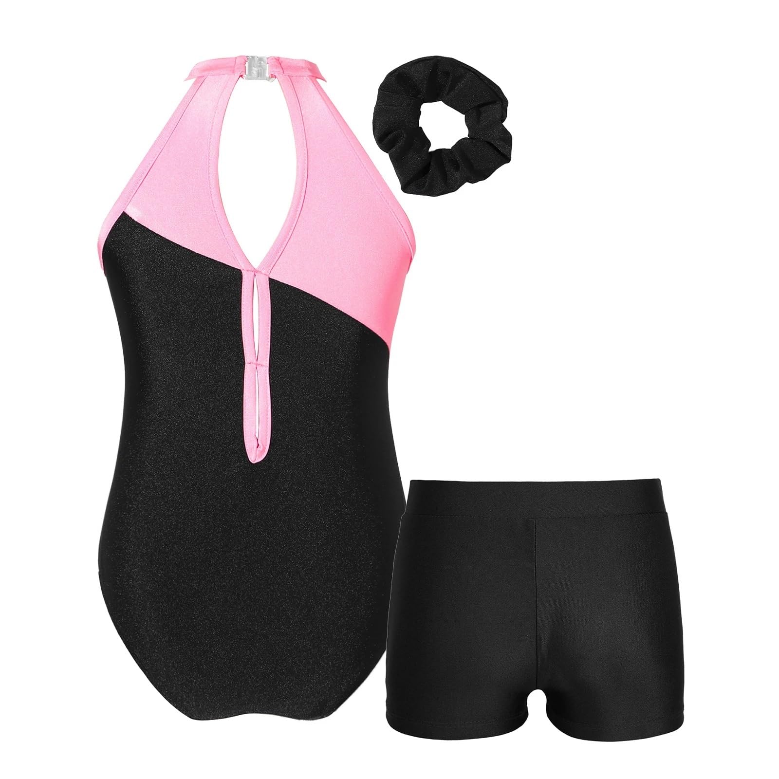 Body Ginnastica Bambina Body da Ginnastica for Bambine, Abiti da Danza Classica, Pantaloncini Sportivi con Strass, Body da Allenamento for Pattinaggio Artistico(Color3,10Y)