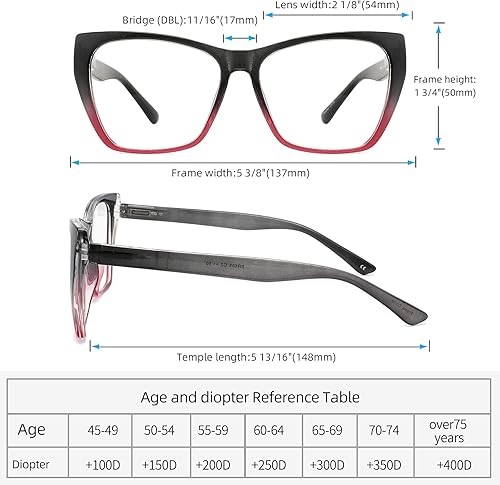 Miniatura 3 de Yuluki Paquete de 4 lentes de lectura con bloqueo de luz azul para hombres y mujeres, marco de mariposa, lectura de computadora con bisagras de