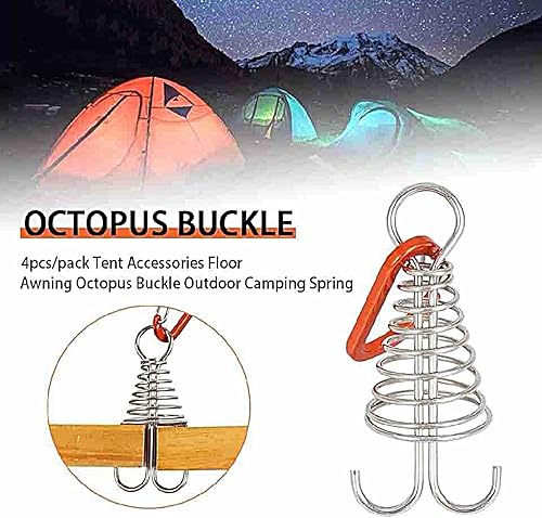 Miniatura 2 de 10 clavijas de anclaje de cubierta, estacas de aleación de aluminio resistente al viento para tienda de campaña con hebilla de resorte, anclaje de