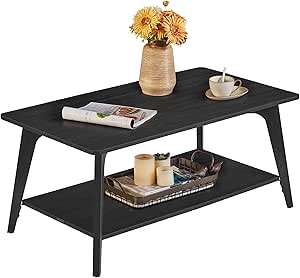 VASAGLE MAEZO Collection - Coffee Table, 2-Tier Center Table with ...