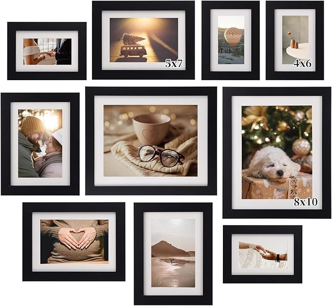 Picture Frames Set Photo Frames 10 Pack Rustic Wood