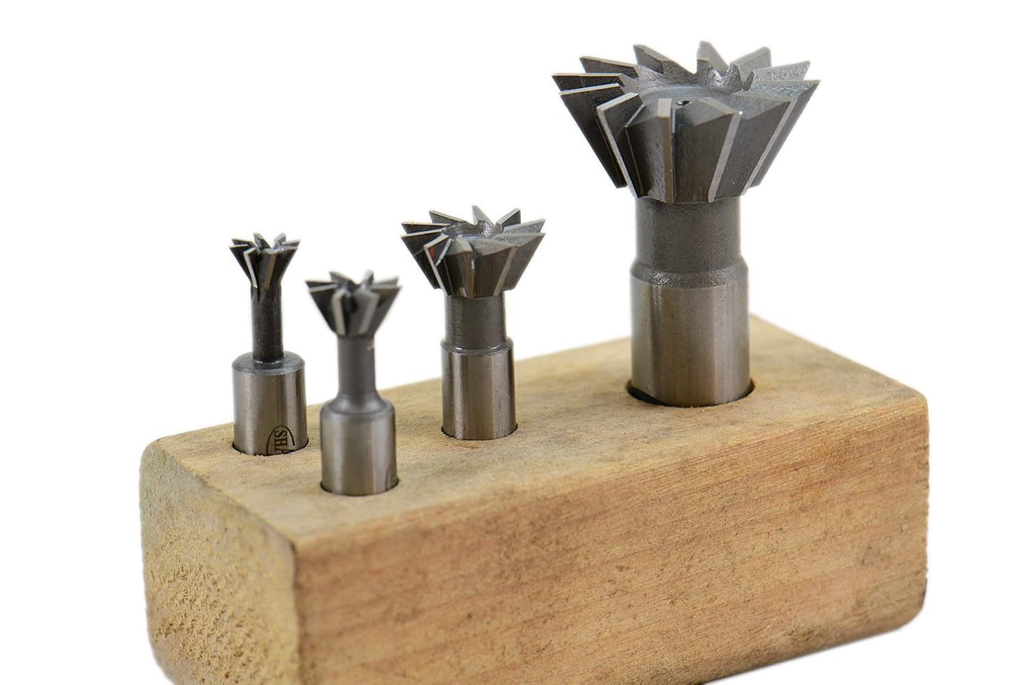 Shars 4 Pieces 60 Degree HSS Dovetail Cutter Set 404-1620 P