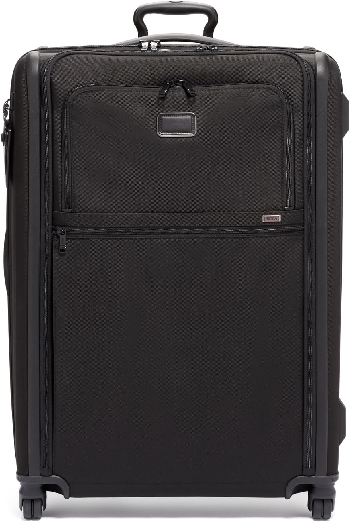 Alpha X-Large Dual Access Expandable 4-Wheeled Checked Luggage - Zipper Expansion - Durable Ballistic Nylon - Extra Large Capacity Suitcase with TSA Lock - Dark Black
