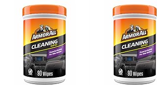 Armor All Car Cleaning Wipes, Wipes for Car Interior and Car Exterior, 90 Wipes Each (Pack of 2)