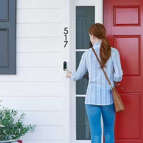 Miniatura 5 de Números de casa modernos de metal negro de 3 pulgadas, número de buzón adhesivo de Luiety, números de casa para apartamentos y oficina (1)