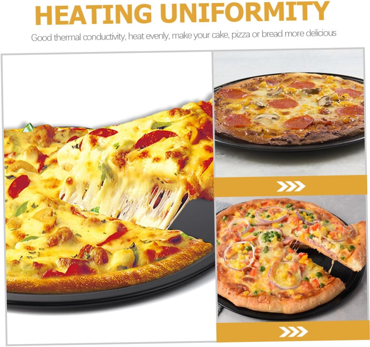 2pcs Non-stick Carbon Steel Round Pizza Baking Pans for Oven Lightweight Bakeware with Easy-clean Surface for Home Kitchen Use