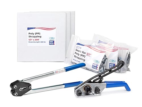 Miniatura 43 de IDL Packaging Kit de flejado de polipropileno (PP) portátil de 1/2 pulgada x 1000 pies, resistencia a la rotura de 600 libras, solución de flejado