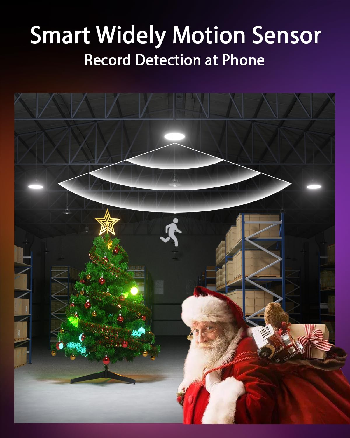 Lumary Smart UFO LED High Bay Light Motion Sensor 100W via Hub, Compatible with Alexa Google, Bluetooth Hanging Shop Lights for Garage w/Remote, 16000Lm Brightness Dimmable 1-100%, 5000K for Workshop