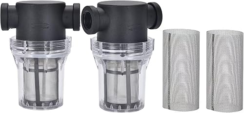 Miniatura 1 de Filtro de agua de 2 piezas, filtro de tubo giratorio, cubierta de nailon PA66, cuenco de policarbonato con pantalla de acero inoxidable 304 de malla