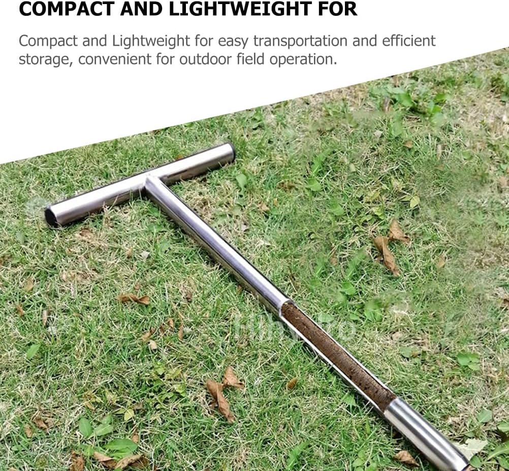 LIFKOME Soil Sampler Soil Testing Kit Soil Sampling Machine Bale Sampler Probe Stainless Steel Soil Sampler Probes Soil Sample Probe Soil Sampler Core Soil Sampler Silver Metal