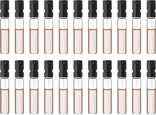 2ML Empty Glass Spray Bottle Set | Perfume Mini Testers| Easy To Use | Travel Friendly Size | Push Lock System | Pack of 22