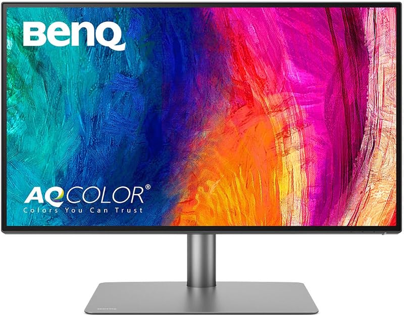 Monitor BenQ PD2725U Thunderbolt 3 para MacBook de 27 pulgadas 4K IPS UHD, AQCOLOR, 100% sRGB y Rec.709, 95% P3, DeltaE≤3, uniformidad, Pantone, calibrado de fábrica, concentrador USB, USB-C de 65 W, cadena tipo margarita, conmutador KVM | 100 % sRGB y Rec.709, 95 % P3, DeltaE≤3, calibrado de fábrica, concentrador USB, USB-C de 65 W, conexión en cadena, conmutador KVM, altura ajustable