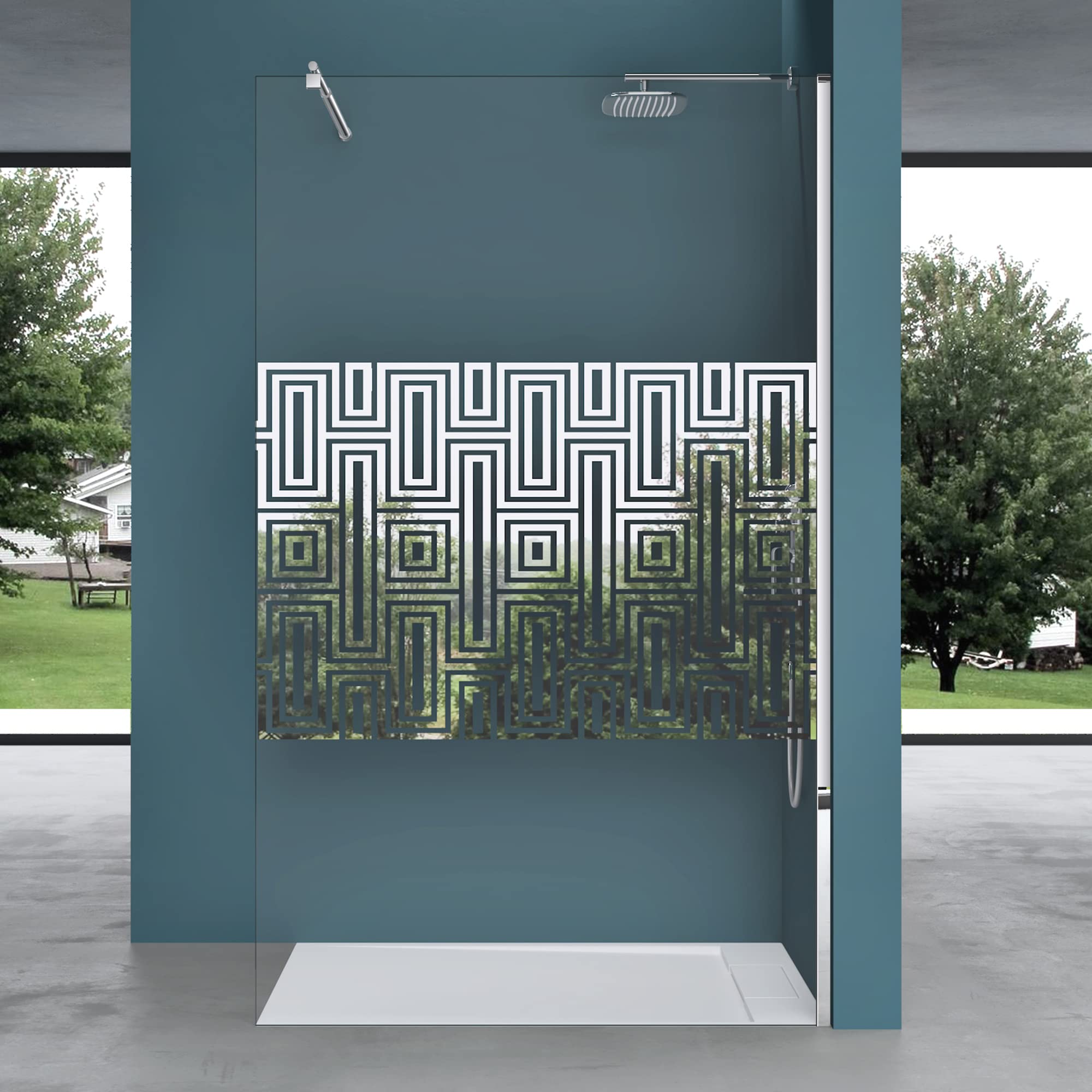 Mai & Mai Paroi de Douche Dessin Labyrinthe Pare-douche 100cm