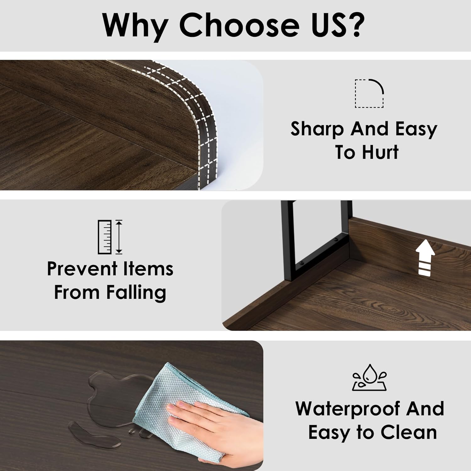 Washer Dryer Countertop with Shelf, Laundry Room Wood Topper with Edge, 27.5" x 54" Washer Dryer Cover for Top Laundry Room Storage and Organization (Walnut-Shelf)