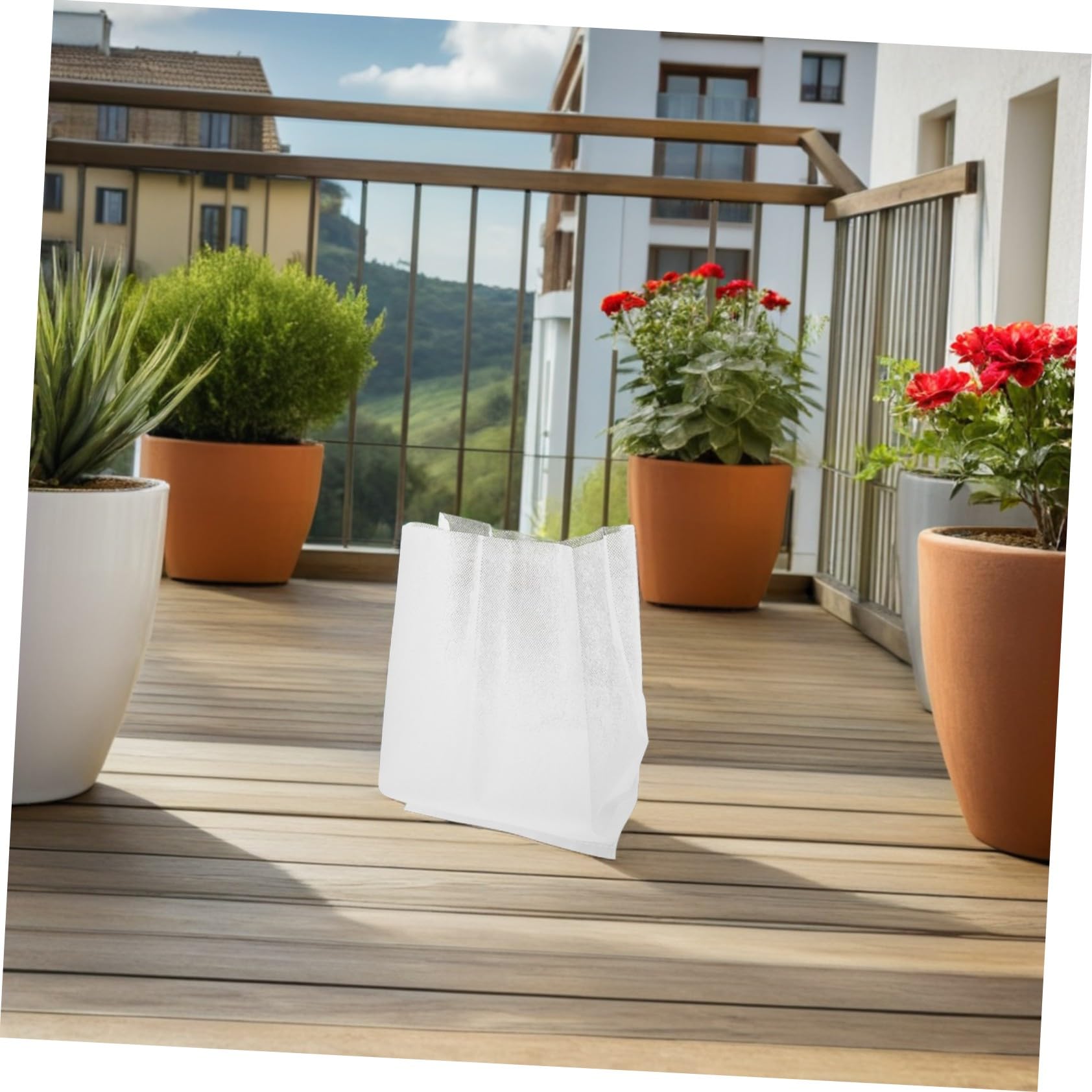 200 Stück Vlies Pflanzsäcke für Gemüse und Blumen 8x10cm 20x20cm Atmungsaktive Stoff Pflanztaschen mit Erhöhter Dicke und Nährstoffspeicher für Balkon und Garten