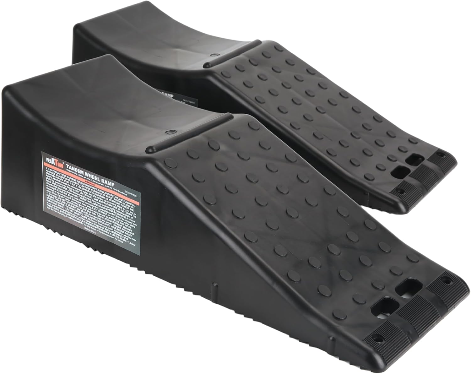 PEAKTOW Tandem Wheel Ramp, Car Service Ramp with 5-1/2" Lift, 22,000lbs G.V.W. Loading Capacity - Ideal for RVs, Campers, Trailers and More. 2PK