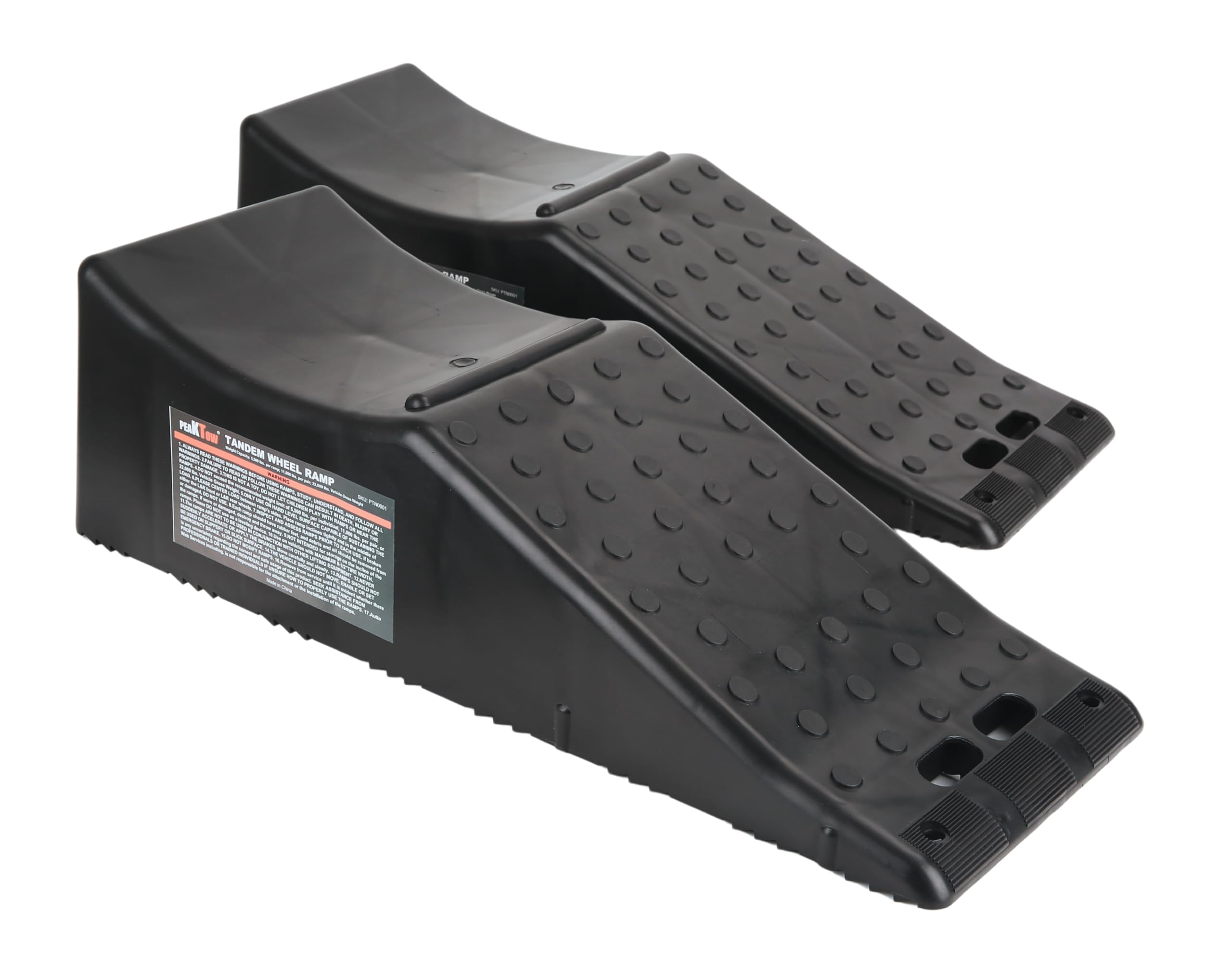 PEAKTOW Tandem Wheel Ramp, Car Service Ramp with 5-1/2" Lift, 22,000lbs G.V.W. Loading Capacity - Ideal for RVs, Campers, Trailers and More. 2PK