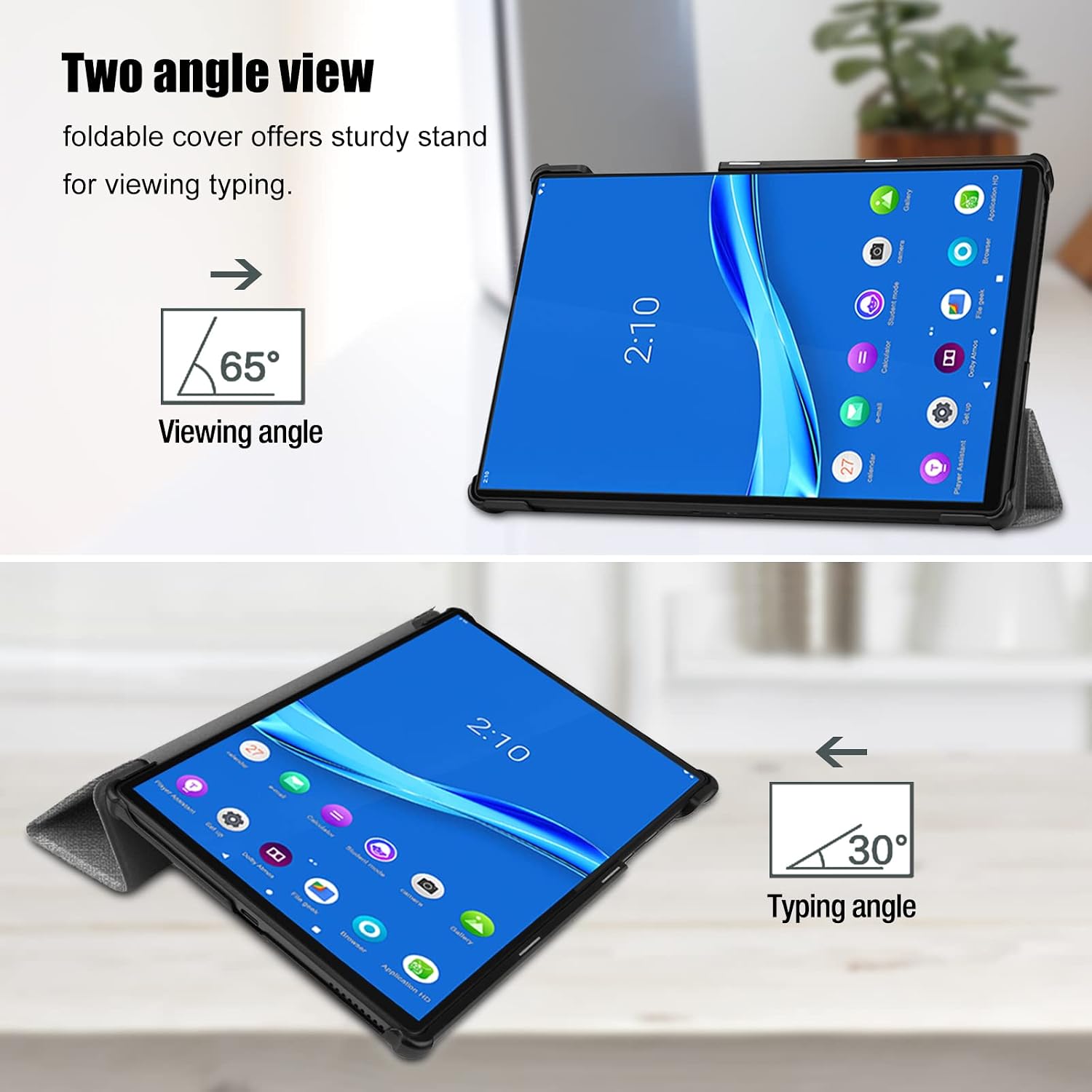 ProCase for Lenovo Tab K10 2021/M10 FHD Plus Case 10.3 Inch (2020 2nd Gen), Smart Cover Stand Hard Shell Case for 10.3" Tab K10 TB-X6C6L TB-X6C6F TB-X6C6X/M10 Plus FHD TB-X606F TB-X606X –Lightgrey