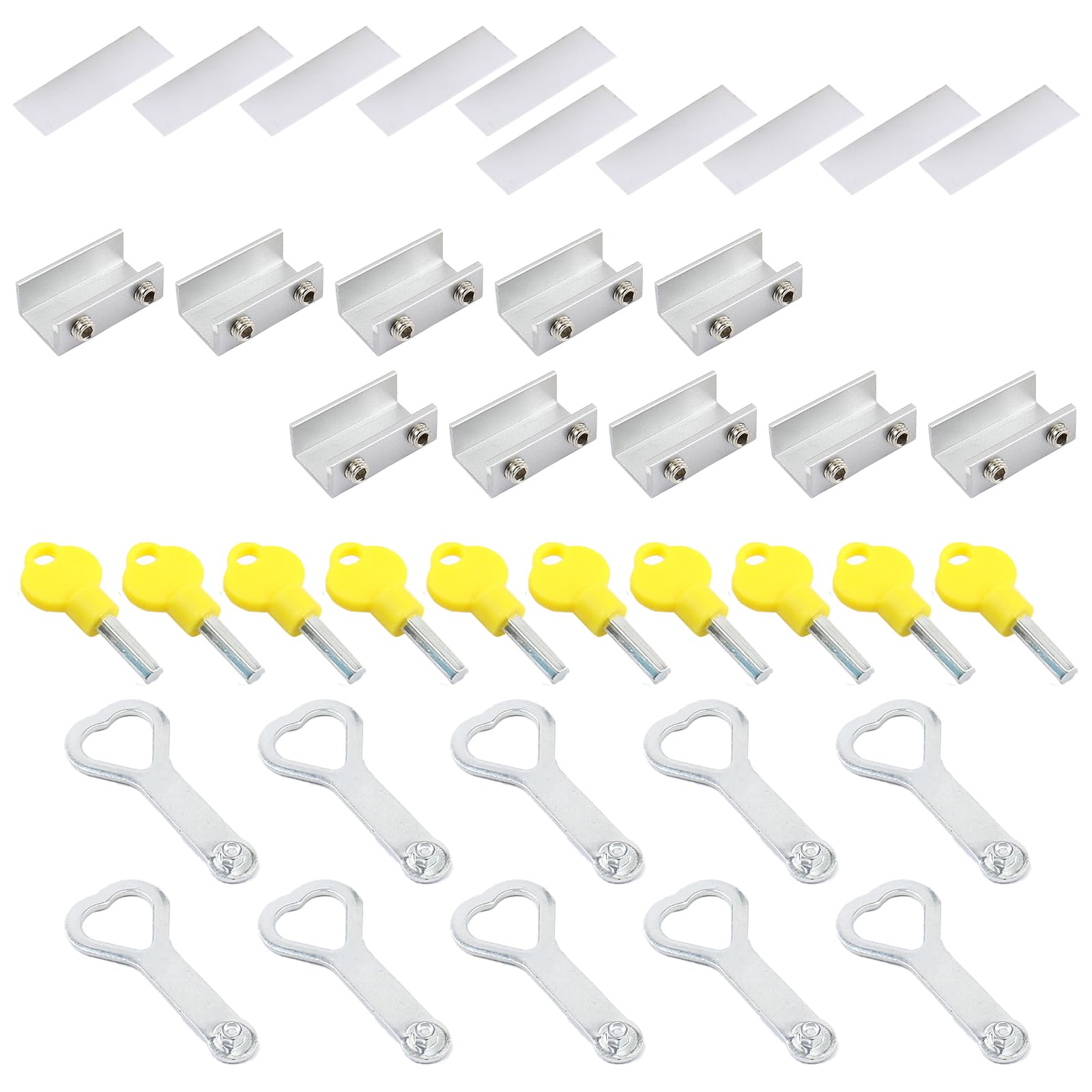 10Pcs Sliding Window with Adjustable Security Window Stopper Aluminum Sliding Stops for Home and Aluminum Alloy Stoppers Security Device
