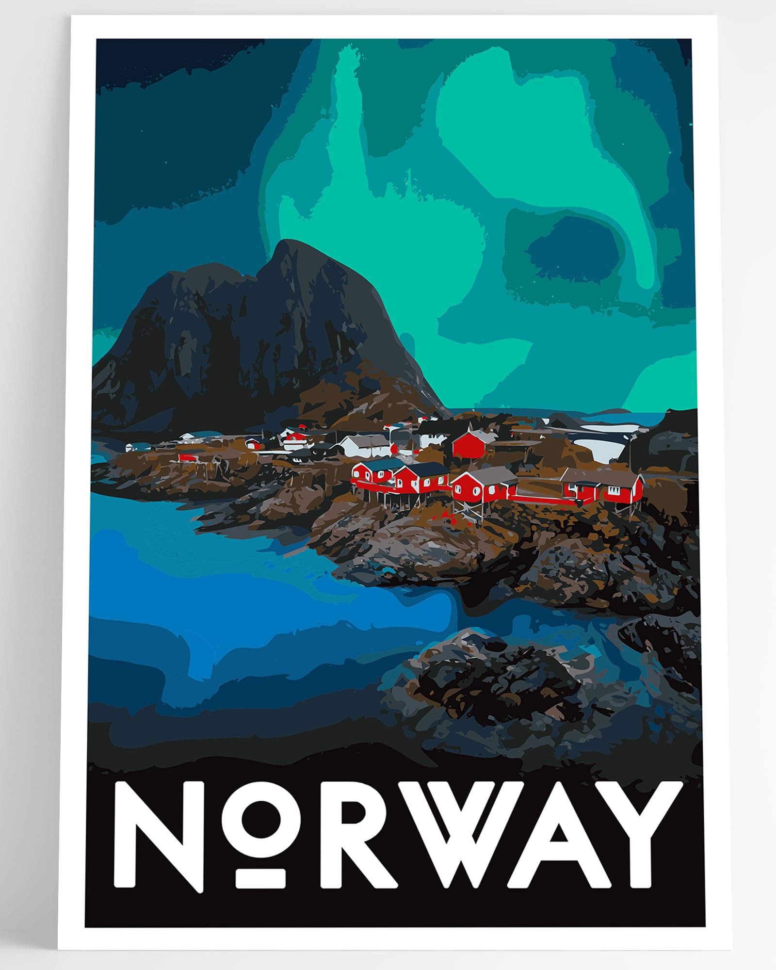 Amazon.com: GO SEE DESIGN Norway Vintage-Style Travel Poster