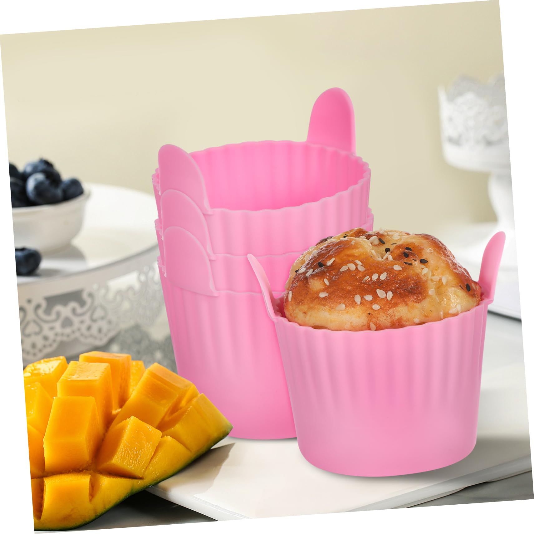 Alipis Lot De 5 Moules À Muffins En Silicone Réutilisables Pour Pâtisserie Familiale 4 Pièces X 5