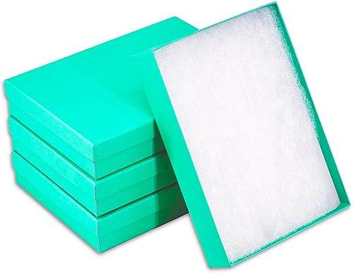 Miniatura 28 de TheDisplayGuys - Paquete de 25 cajas de regalo de cartón kraft #53 con relleno y tapa de algodón, lavanda clara, (5.4 x 3.9 x 1.0 pulgadas)