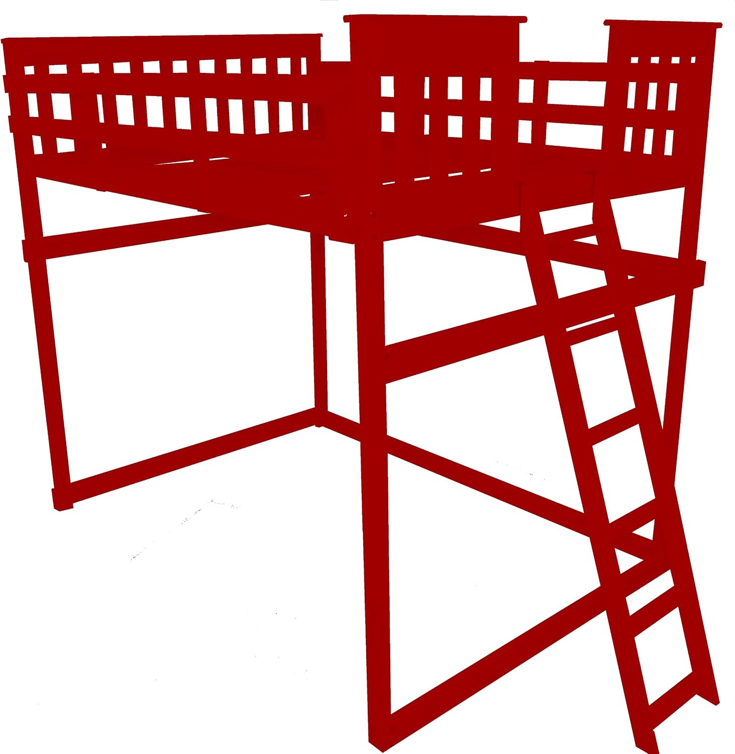 Furniture Barn USA -Twin Size Loft Bed with End Ladder, Pine-Painted Black