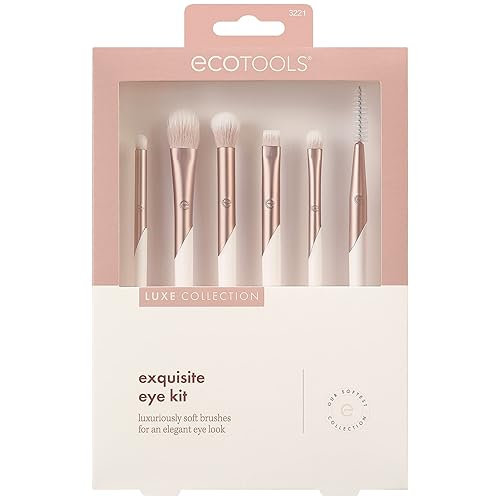 Miniatura 2 de EcoTools Luxe Exquisito kit de brochas de maquillaje de ojos, para sombra de ojos, delineador de ojos y maquillaje de cejas, juego de pinceles