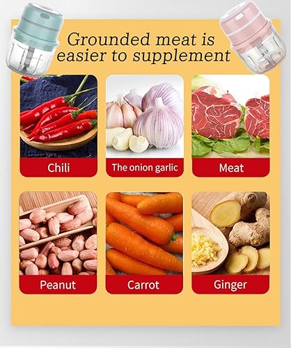 Miniatura 2 de Máquina de ajo eléctrica de taza femenina de 10.1 fl oz, procesador de alimentos pequeño, fabricante de alimentos para bebés, mini picadora