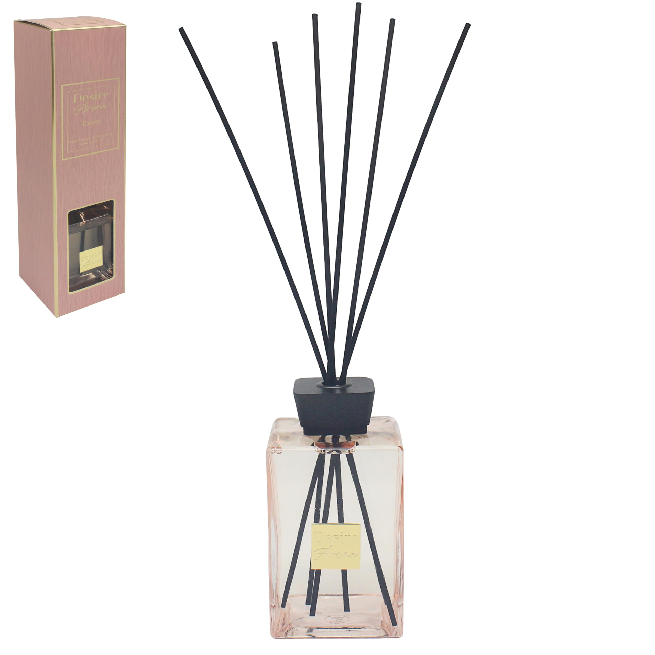 Lesser & Pavey Desire Aroma 1l Coco Diffuser For Home & Office | Long-Lasting Reed Diffuser With Sticks | Elegant Aromatherapy For Fragrance & Air Freshener | Lovely Gift For Women & Men