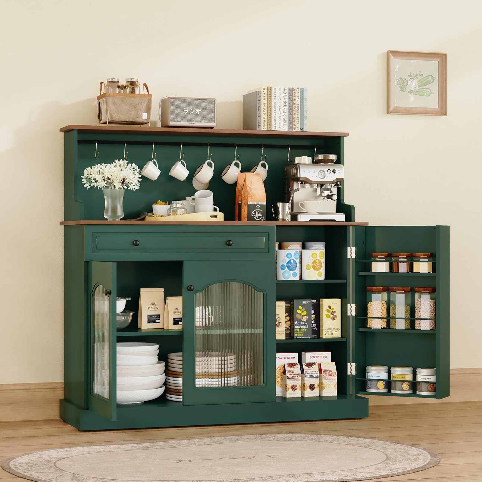 Amazon｜HOLTICO(ホルティコ) 食器棚 レンジ台 キッチン収納 キッチン