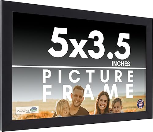 Marco de fotos negro de 5 x 3.5 pulgadas, marco de fotos moderno completo que incluye protector de acrílico UV, tablero de respaldo de espuma sin