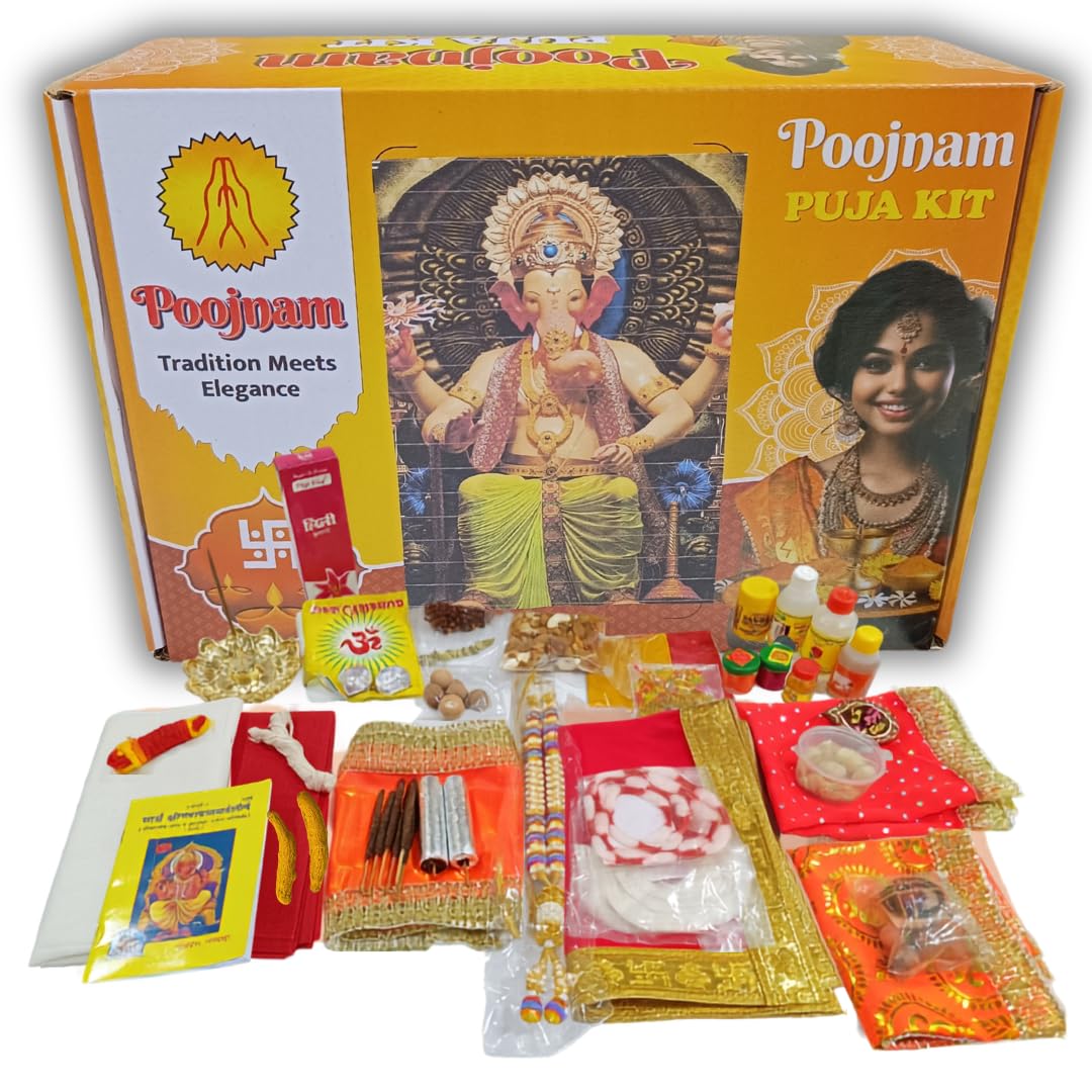 Poojnam Ganesh Chaturthi Divine Premium Puja Samagri Kit – Traditional & Complete Ritual Set with 35 Sacred Essentials for a Spiritual Celebration-image-26