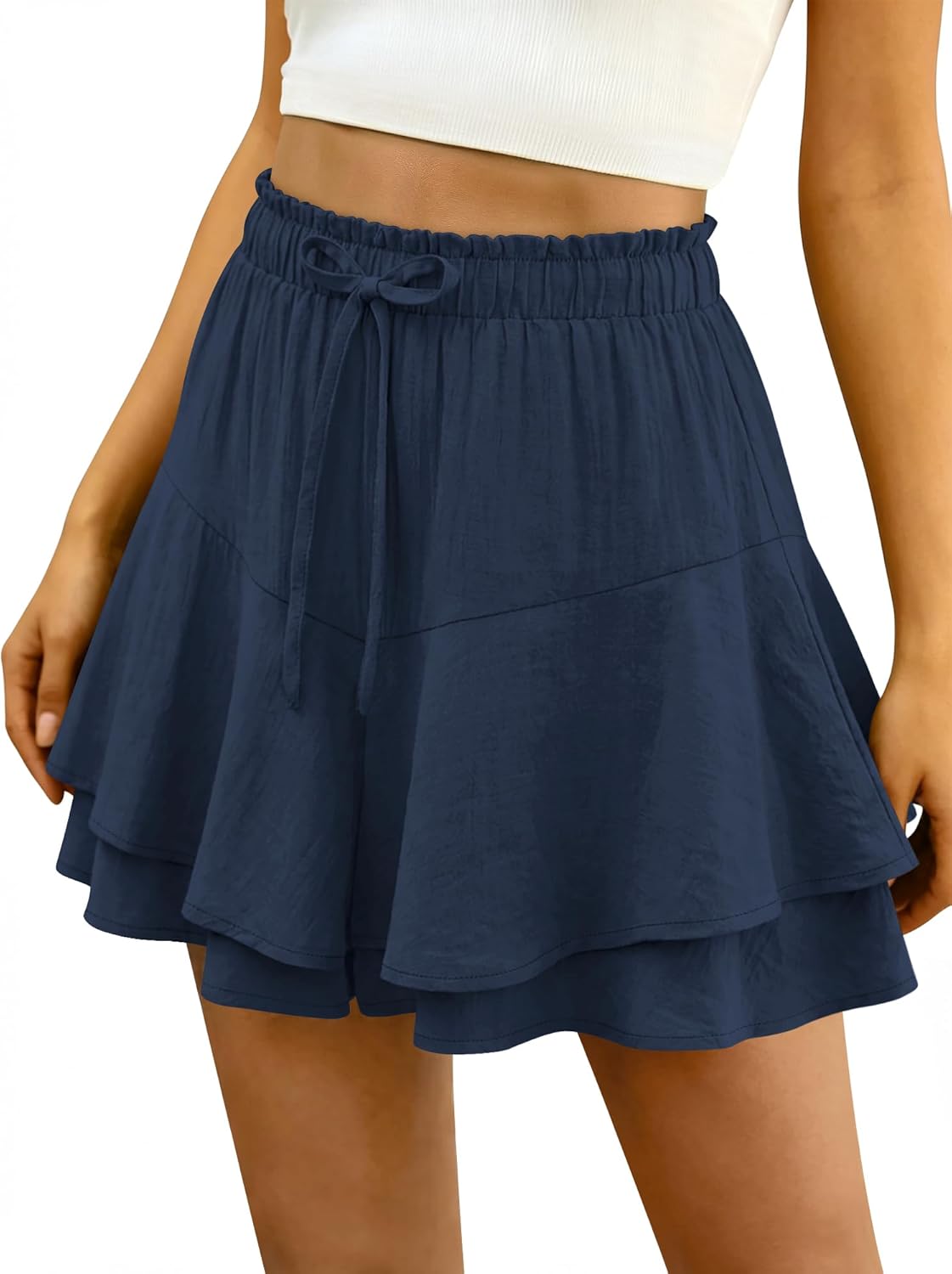 BETTE BOUTIK Flowy Shorts for Women Ruffle Skorts Cute Mini Skirt Country Concert Outfit Coastal Cowgirl Tennis Skort XS-XXL
