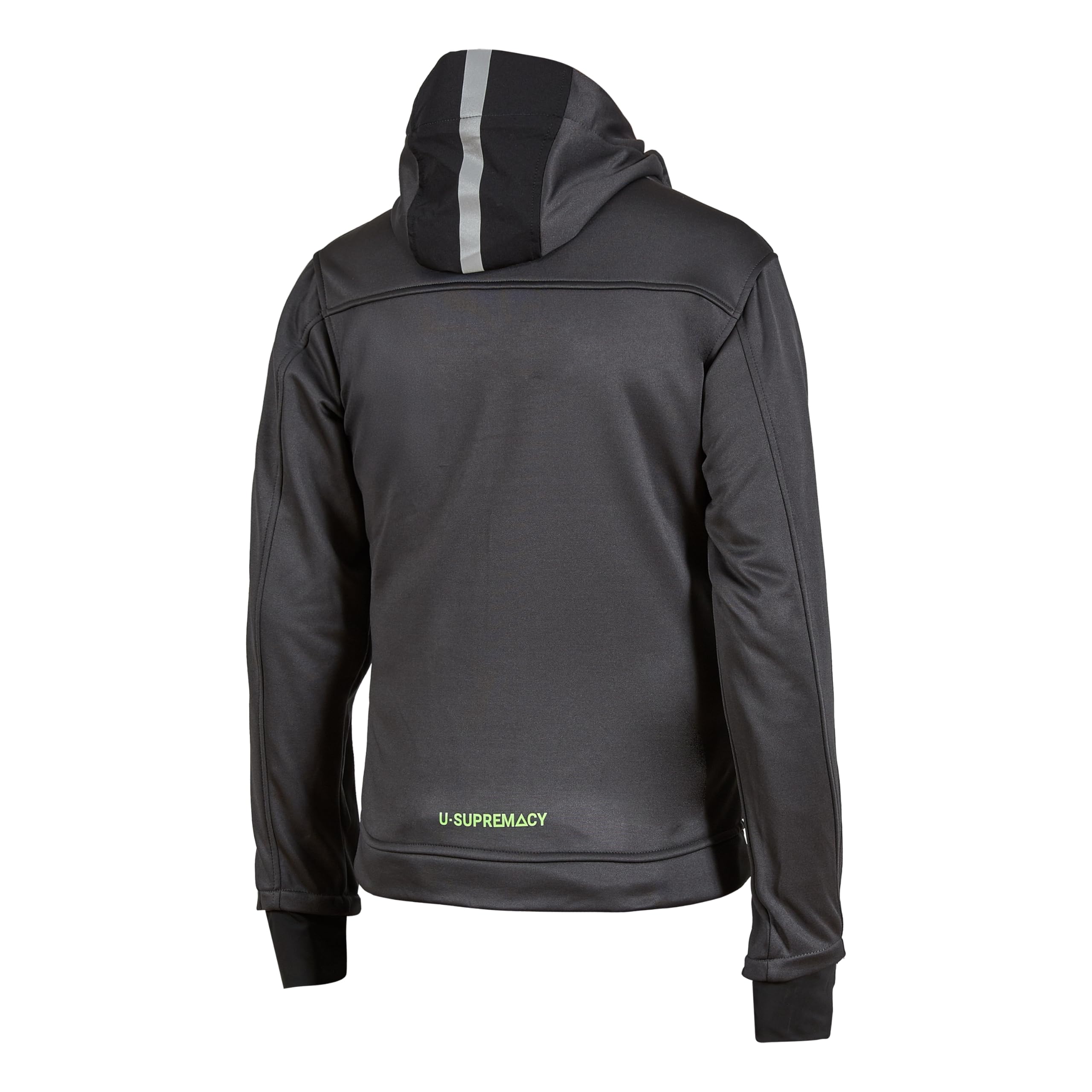 U-POWER DON'T WORRY... BE HAPPY! Felpa Da Lavoro Con Cerniera Galaxy Asphalt Grey/Green Felpa con cappuccio Uomo (Pacco da 1)