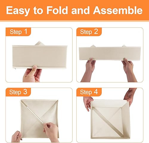 Miniatura 5 de Dorisun Organizador de cajones, paquete de 12, organizadores de armario para ropa interior de bebé, calcetines beige