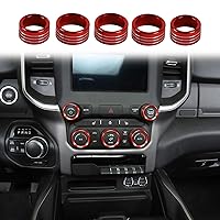 Vista 12 de Voodonala Para Dodge RAM Aire Acondicionado Faro Interruptor CD Perilla Trim para Dodge RAM 2013-2017 Aluminio 5pcs Azul