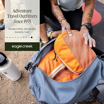 Eagle Creek Pack-It Reveal Compression Cube - Lightweight Compression Cube for Optimizing Luggage Space - Convenient Top Handle - Easy-Grab Zipper - Washable - Medium - Mandarin