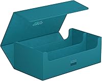 Vista 57 de Ultimate Guard Arkhive 400+, Deck Case for 400 Double-Sleeved TCG Cards, Petrol, Compatible with Boulders, Magnetic Closure & Microfiber Inner Lining