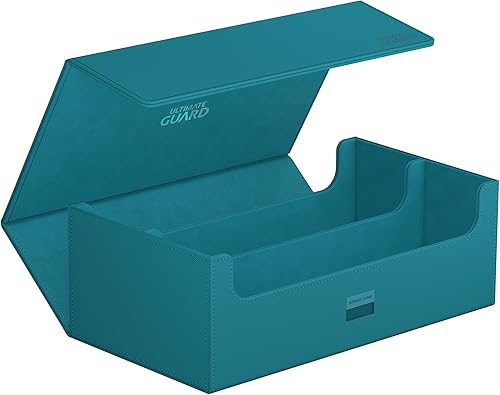 Vista 57 de Ultimate Guard Arkhive 400+, Deck Case for 400 Double-Sleeved TCG Cards, Petrol, Compatible with Boulders, Magnetic Closure & Microfiber Inner Lining