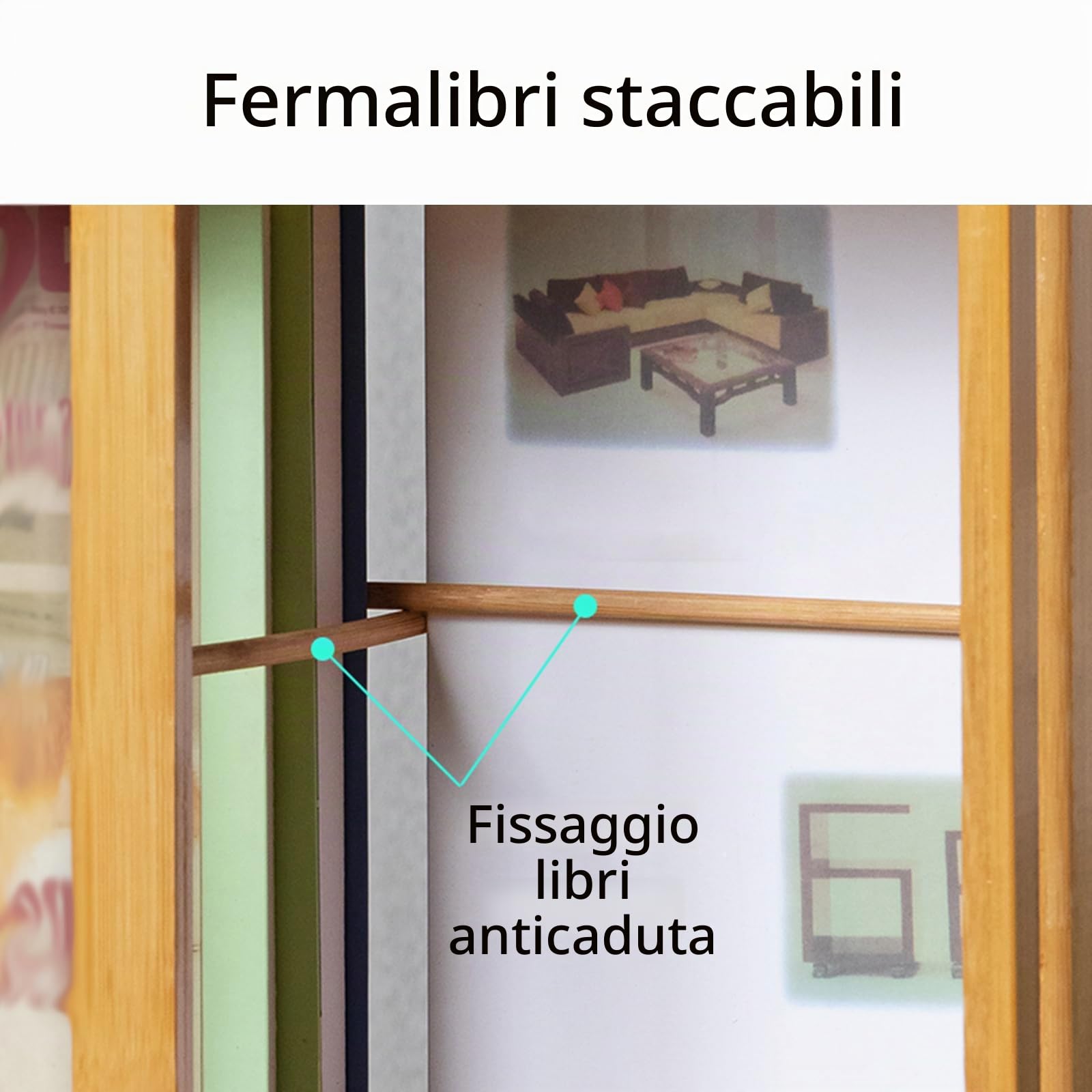 Libreria Rotante 360, a 5 Livelli, Libreria Girevole in Bambù, per Soggiorno, Sala Studio, Ufficio