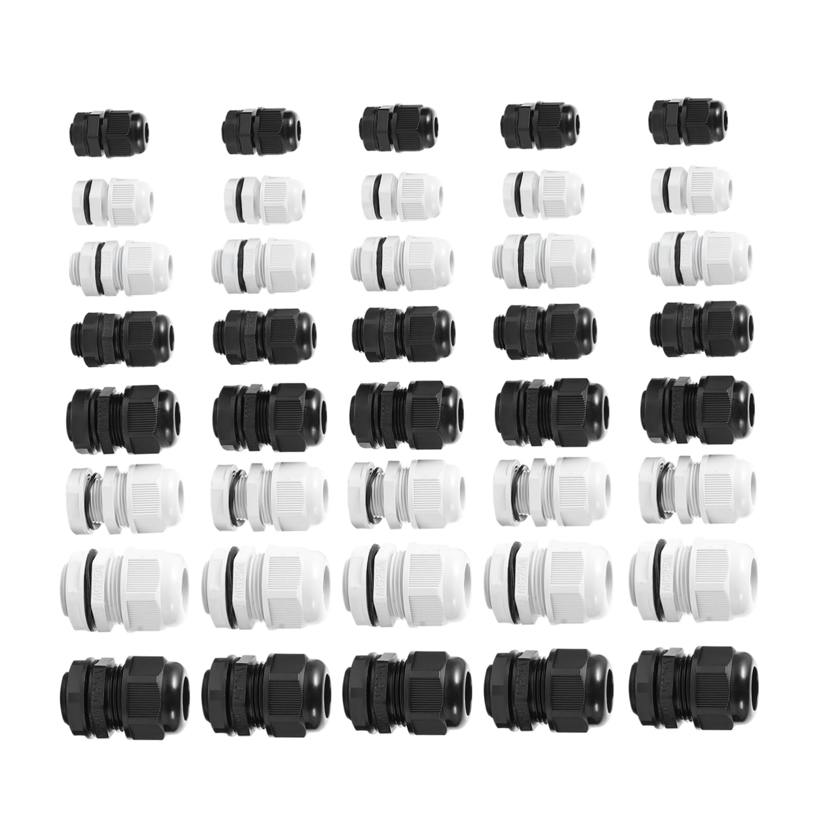 OSALADI 40pcs Ip68 Waterproof Cable Gland Connectors Cable Gland Joints for Mg12/mg16 Mg25 Weatherproof Cable Connectors Plastic Gland Wire Connectors