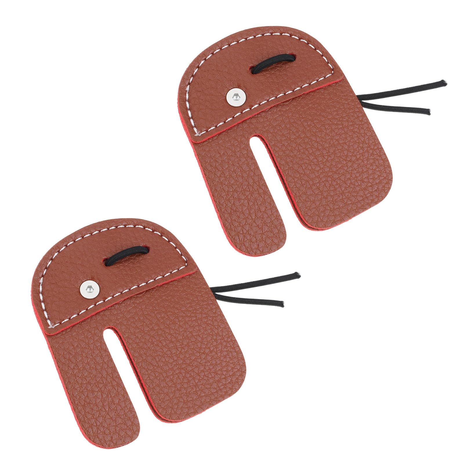ECSiNG 2 Pack Archery Finger Tabs Microfiber Leather Brown 85x70 mm Compatible with Recurve Longbow Compound Bows