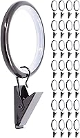 Vista 12 de MERIVILLE - Anillos de cortina con clip de 1.5 pulgadas de diámetro interior, se adaptan a cortinero de hasta 1 y 1/4 pulgadas