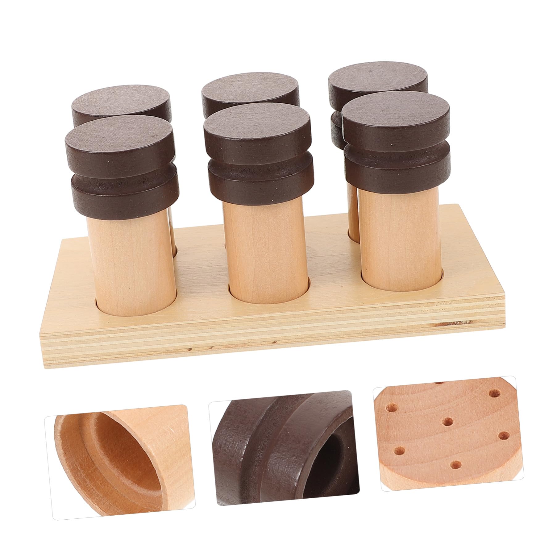 Gioco Montessori Olfattivo in Legno con Bordi Lisci, Set Sensoriale Creativo per Sviluppo Cognitivo e Gioco Educativo la Prima Età