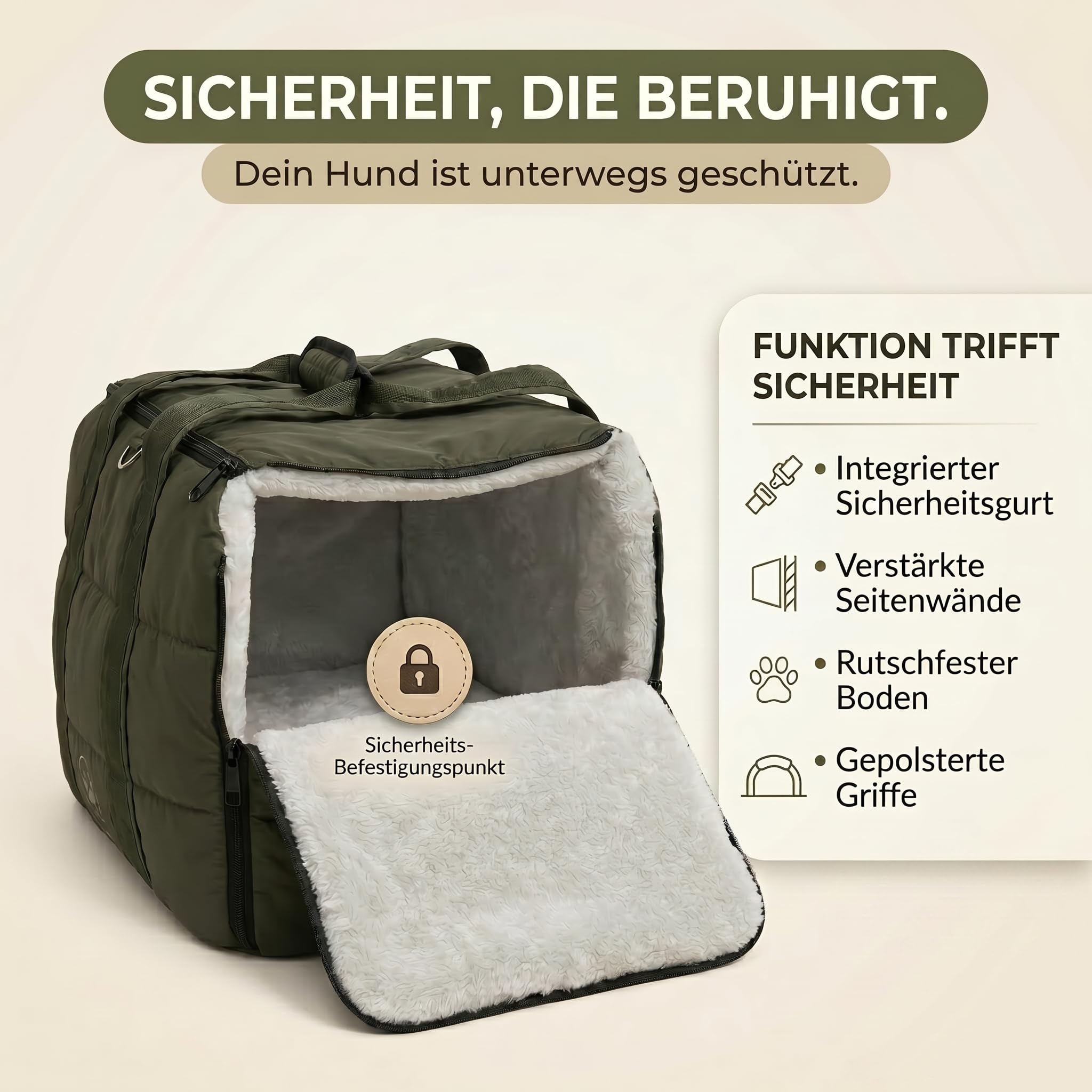 2-in-1 Hundetasche für kleine Hunde 10kg – Hundetragetasche & Reisedecke – Tragetasche für Welpen & Katzen mit Sicherheitsleine & weichem Thermofutter – Praktisch für Café, Auto & Reise