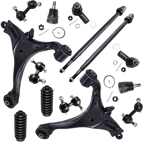 Detroit Axle - Kit de suspensión de 14 piezas para Honda Civic 01-05 2001 2002 2003 2004 2005, 2 brazos de control inferiores, 2 rótulas, 4 barras