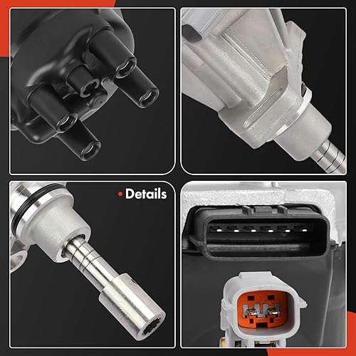 Miniatura 7 de A-Premium Distribuidor de encendido con tapa y rotor Compatible con Nissan Pickup 1996-1997 2.4L