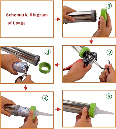 Miniatura 4 de ANZHUO Pistola para calafatear salchichas Pistola de pegamento suave y duro Herramienta de encolado económica y práctica Herramientas de tubo de
